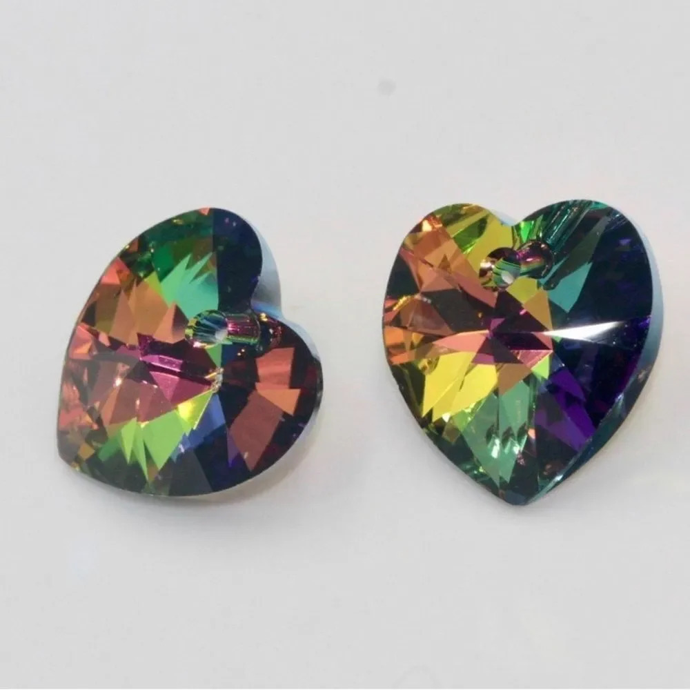 Swarovski Elements Crystal Heart Pendant #6228 , 6 pieces